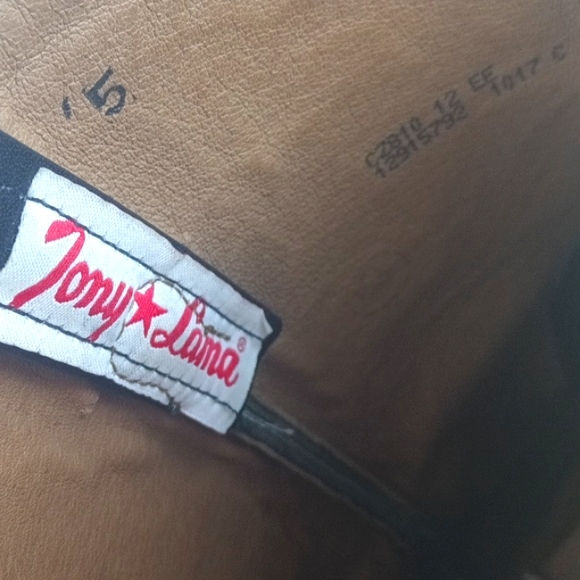 Tony Lama Boots Mens #CZ810 Lizard Pretty Cowboy Black Leather Sz 12EE - Picture 12 of 17